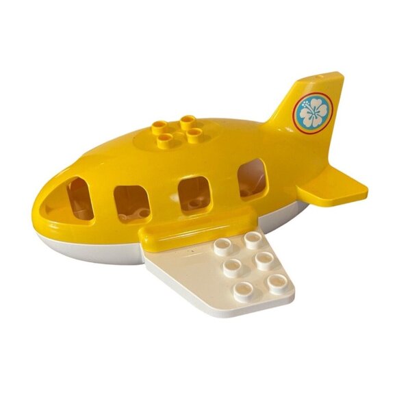 Lego Toys Lego Duplo Passenger Airplane Plane Yellow White Hawaiian